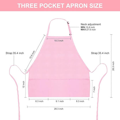 Jubatus 2 Pack 3 Pockets Adjustable Bib Apron Chef Kitchen Cooking Aprons