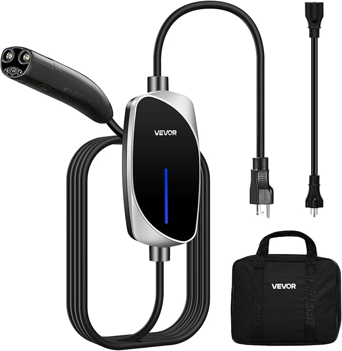 VEVOR Level 1/2 Tesla Charger, 16 Amp, Portable Electric Car EV Charger