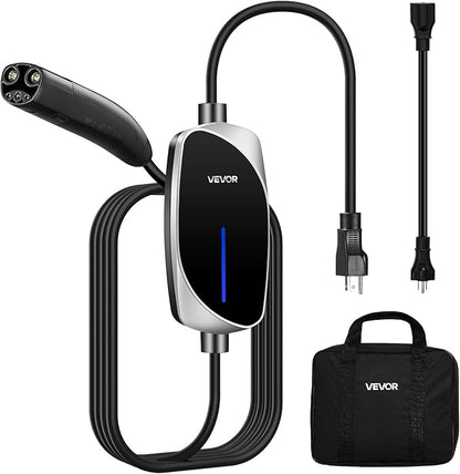 VEVOR Level 1/2 Tesla Charger, 16 Amp, Portable Electric Car EV Charger