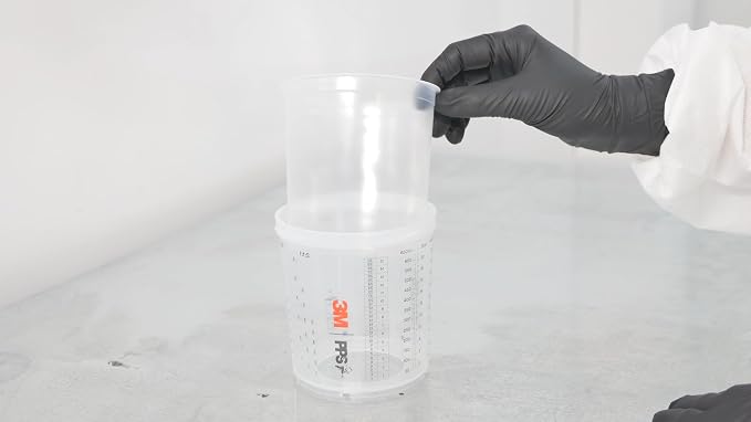 3M PPS 2.0 Spray Gun Cup, Lids and Liners Kit, 26301, Standard, 22 Ounces, 125-Micron Filter, Use for Cars, Furniture, House and More, 1 Paint Cup, 50 Disposable Lids and Liners, 32 Sealing Plugs