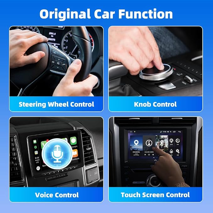 2 in 1 Wireless CarPlay and Android Auto Adapter, Plug and Play, Auto-Connect Seamless, Mini Dongle Supports Car with Built-in Wired Car Play/Android Auto