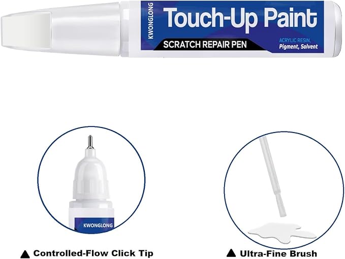 Ivory White PWD/JWD Touch Up Paint Compatible with RAM 1500/2500/3500 Classic, 2-in-1 Car Paint Scratch Repair Kit, Quick & Easy Solution to Repair