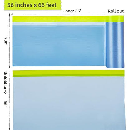 Tangibay Pre-Taped Masking Film for Painting - 56" x 66' Painters Plastic Sheeting for House & Automotive Paint, Tape and Drape for Covering Cars, Walls, Windows and Furniture Protection (4 Rolls)