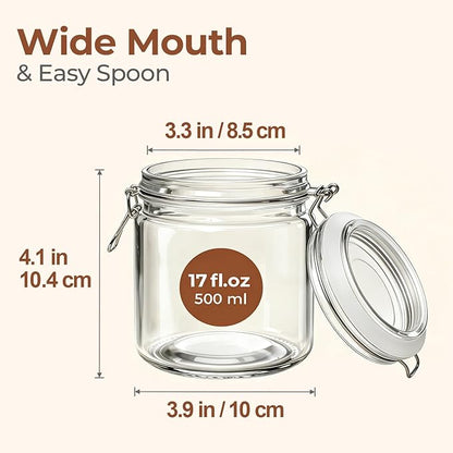 ComSaf 17oz Overnight Oats Containers