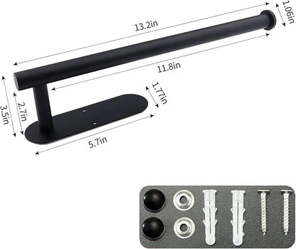 Paper Towel Holder with 2 Hooks-Under Cabinet Paper Towel Holder