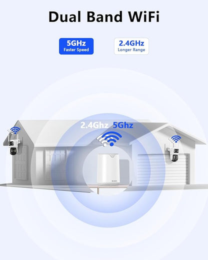 WEILAILIFE 【Auto Tracking & 2-Way Audio】 Security Cameras Wireless Outdoor