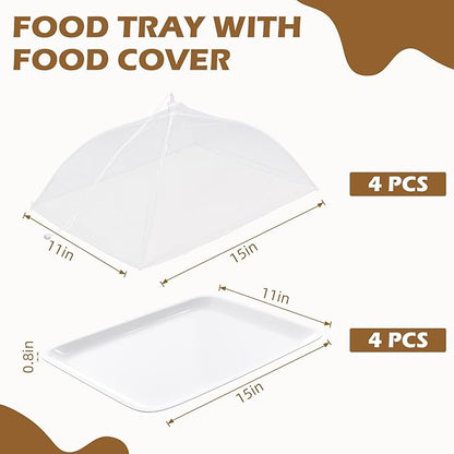 Baderke 8 Pack Plastic Serving Trays