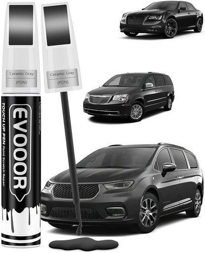 Ceramic Gray(PDN) Touch Up Paint Compatible with Chrysler Exact Match 2 in 1 Touch up Paint for Chips and Nicks Repair with 2pcs Disposable Micro Applicators