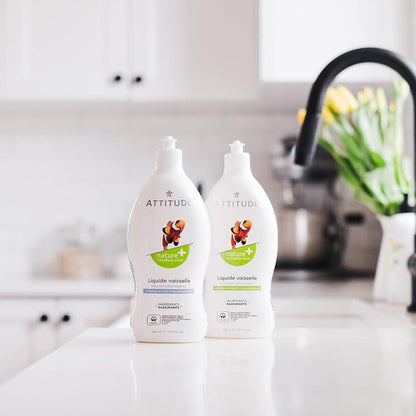Attitude Dish Soap, Plant-based, Hypoallergenic, Eco-friendly, Coriander & Olive, 23.7 Fl Oz (Pack of 2)