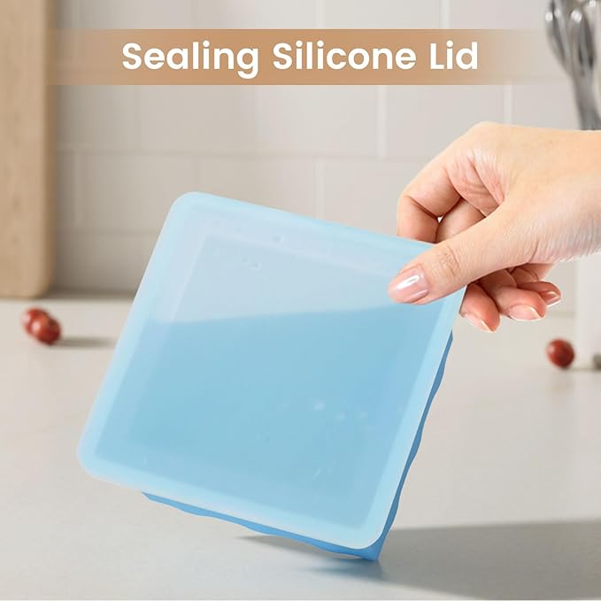 Silicone Freezer Tray for Soup Ice Cubes: 2-Cup Freezing Trays