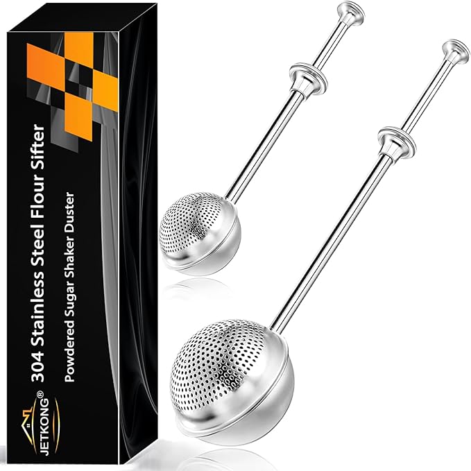 JETKONG 2 Pcs Flour Sifter, Stainless Steel Flour Duster