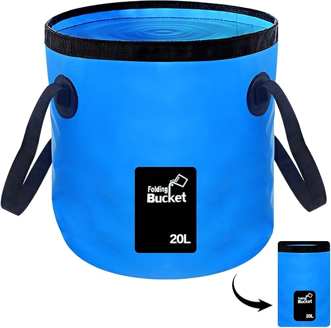Collapsible Buckets, Camping Water Storage Container 5 Gallon(20L) Portable Folding Bucket Wash Basin