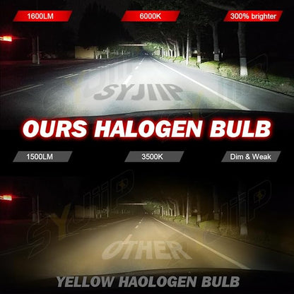 Upgraded Halogen Headlight Bulbs For Chevy Colorado 2013 2014 2015 2016 2017 2018 2019 2020 2021 2022 2023 2024, High Low Beam Headlamp Lights, 6000K White, 300% Brightness, Plug n Play, 4-PCS