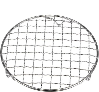 HARFINGTON Round Cooking Rack 6-inch 201 Stainless Steel Cross Wire Barbecue Grill Net with 20mm Legs for Cooking Baking Steaming BBQ