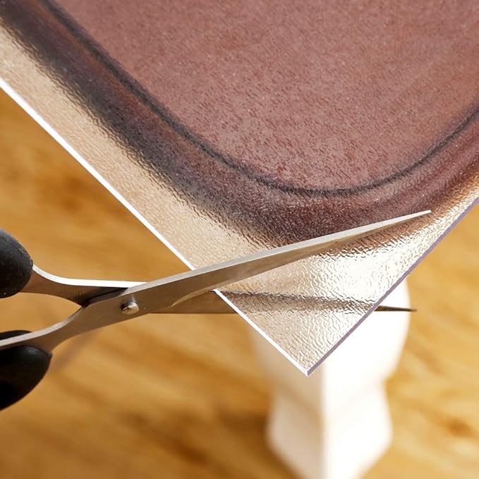 NECAUX Custom Multi-Size 1.5mm Thick Frosted PVC Table Cover Protector - 30 x 60 Inch Rectangular Plastic Tablecloth Desk Pad for 5 Foot Coffee Table, Writing Desk, Non Slip Floor Mat