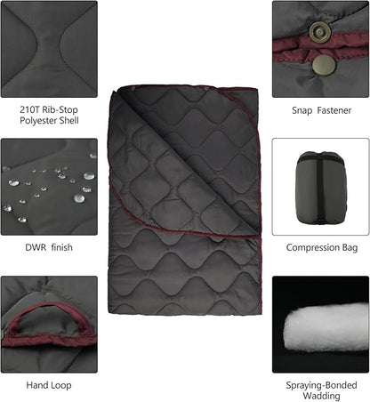 Poncho Liner Military Blanket Camo with Compression Carry Bag for Outdoors Hiking Jungle Hunting Gear