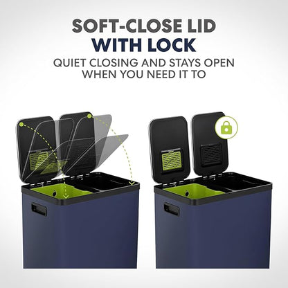 Simpli-Magic 60 Liter / 16 Gallon Rectangular Hands-Free Dual Compartment