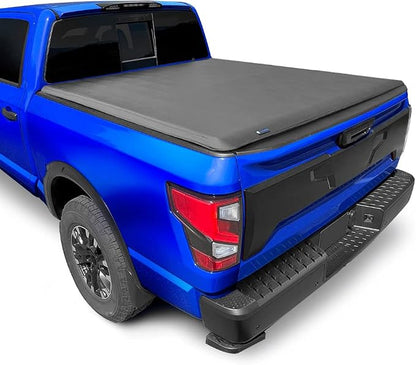 Tyger Auto T1 Soft Roll Up Truck Bed Tonneau Cover Compatible with 2004-2015 Nissan Titan without Titan Box | Fleetside 5.5' Bed (67") | TG-BC1N9032 , Black