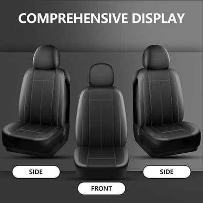 HChengkikz Car Seat Covers Front Seat, Waterproof Neoprene Car Seat Covers, Car Seat Covers Airbag Compatible, Universal Automotive Comfort for Most Cars, Trucks, SUVs (Black)