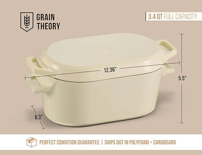 Kook Dutch Oven, for Bread Baking, Sourdough Loaf Pan, Dual Handles, Enameled