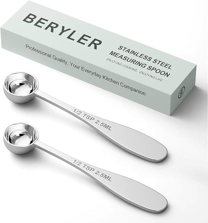 2PCS 1/2tsp Single Measuring Spoon, Stainless Steel Individual Teaspoon