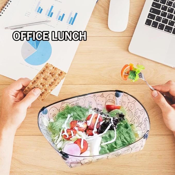 MIUPOO Collapsible Plate Set,Portable Mess Kit,Food Grade Material Free Folding Plate for Lunch Family Picnic, 8×7.5×2.2 Inches,4 Pieces.