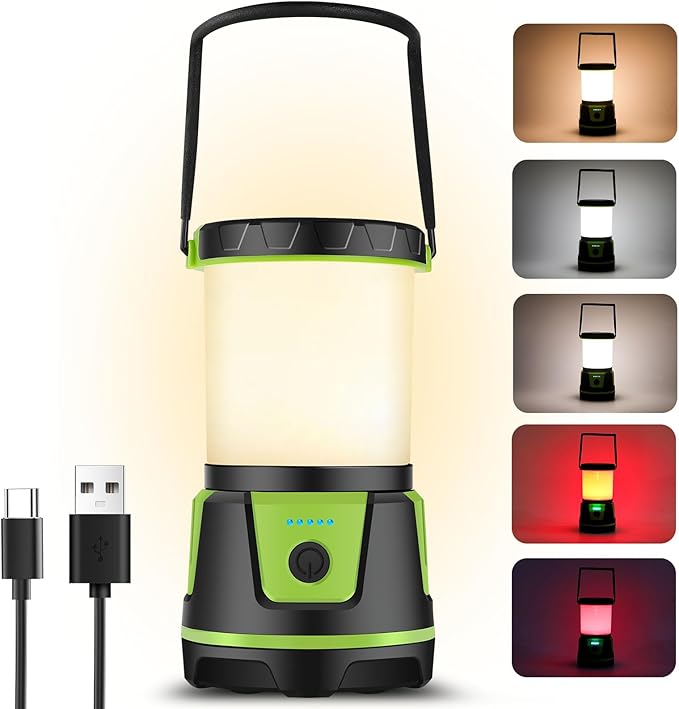 Rechargeable Camping Lantern 3000 Lumens ??LED Flashlight with 5 Modes, IP54 Waterproof, 7500mAh Battery, Portable Bright Light for Power Outages, Emergencies, Hurricanes & Hiking