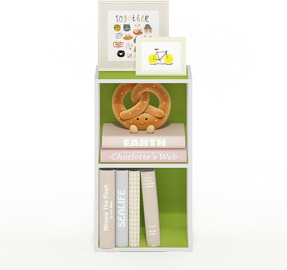 Furinno PASIR Book Shelf, 2-Tier Modern Bookshelf, Open Shelves Bookcase 9 x 12