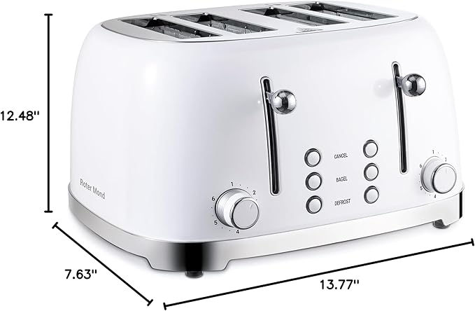 Roter Mond 4 Slice Toaster Retro Stainless Steel