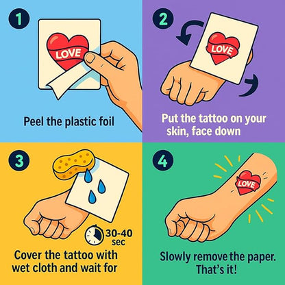 Party Pack 12-Pack - Custom Temporary Tattoos with Your Face | Funny Personalized Face Tattoos for Parties, Weddings & Events | Unique Fake Tattoos with Photo | Made in USA