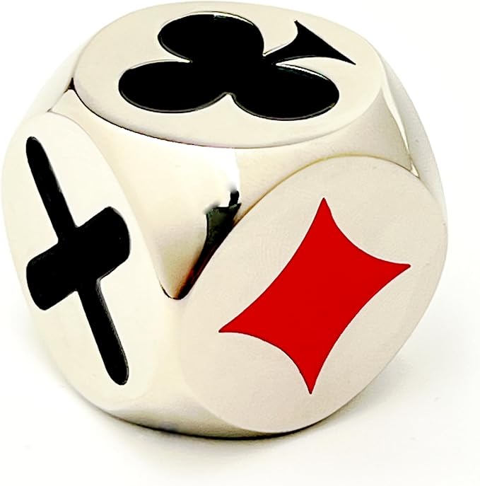 Luck Lab Premium Trump Marker/Indicator - for use with Euchre, Pinochle, Bridge and More - Comes with Black Velvet Storage Bag. (Silver)