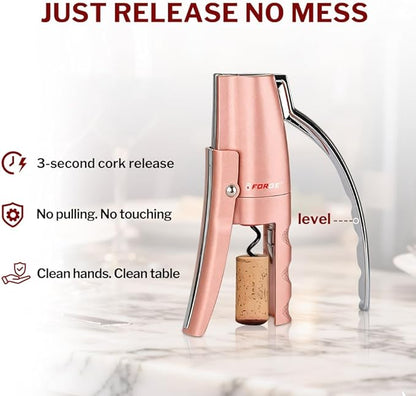 Forge Quality Compact Vertical Lever Corkscrew Wine Opener
