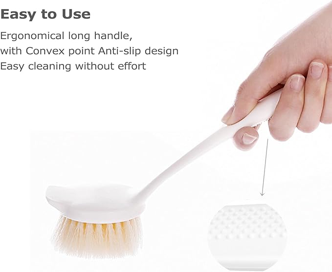 Facjoleco Dish Brush with Handle, Pot Brush, 2 Pack Kitchen Scrub Brushes
