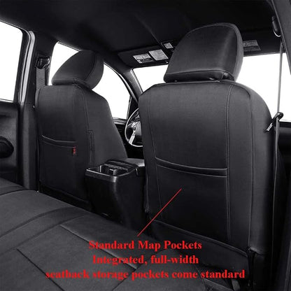 EKR Tacoma Front Seat Covers Custom Fit for Toyota Tacoma 2012 2013 2014 2015 (Regular Seats), Truck Seat Cover for Car - Front Row Only,Neoprene (Black)