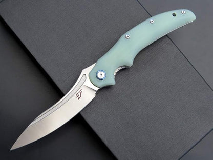 Eafengrow EF951 Folding Knife,D2 Blade and G10 Handle with Liner Lock Ball Bearing Pocket Knife EDC Tool for Outdoor Camping Survival(Jade)