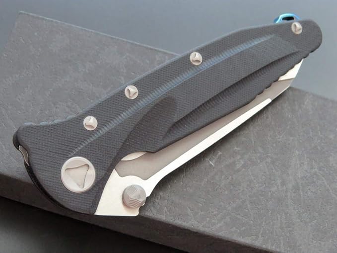 Eafengrow EF55 Pocket Knife Folding Knife G10 Handle D2 Steel Blade Folder EDC Tool Knifes for Working Camping with Clip(Black)