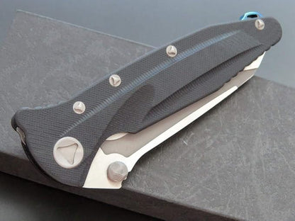 Eafengrow EF55 Pocket Knife Folding Knife G10 Handle D2 Steel Blade Folder EDC Tool Knifes for Working Camping with Clip(Black)