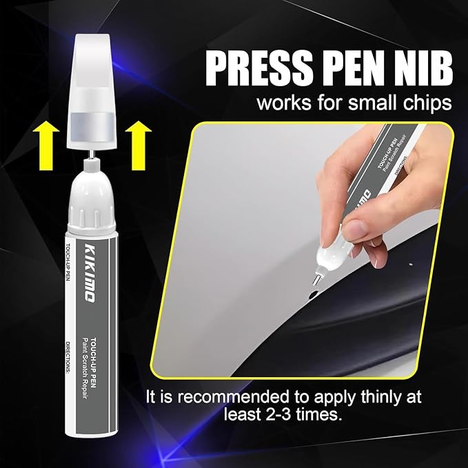 KIKIMO for Honda Touch Up Paint(Solar Silver Metallic(NH-932M)), Car Paint Repair Kit for Honda, 2 In 1 Scratches Repair with Pen Tip and Brush, Color-Matched for Quick & Easy Fix