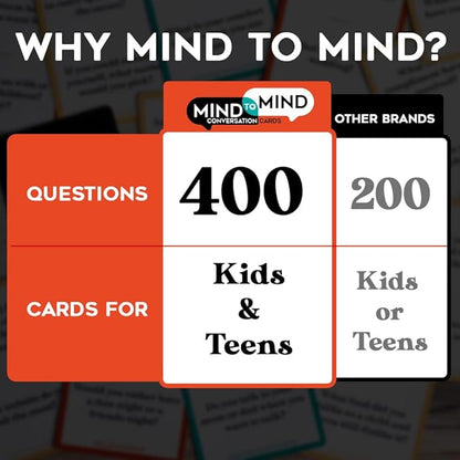 400 Kids and Teens Conversation Cards - Questions for Kids, Family Talk, Conversation Starters for Families