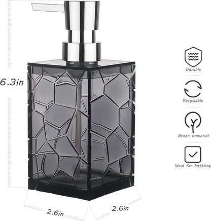 2 Pack Clear Grey Rust Proof Soap Dispenser, Acrylic Plastic Hand Soap Lotion