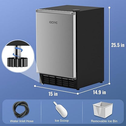 Under Counter Crescent Ice Maker Machine, 15 LBS/Day
