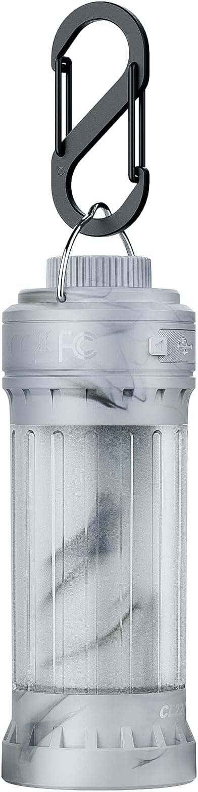 Fenix CL22R 500 Lumen Compact Lantern, USB-C Rechargeable and Multifunctional with Red Light and Colorful Ambient Lights for Camping, Hiking, Fishing (Iceberg White)
