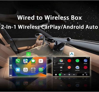 Wireless Carplay Adapter for Mercedes Benz GLA‑Class 2016 2017-2022 2023 2024 2025 2026, 2-in-1 Plug and Play Android Auto Carplay Adapter Car Play Dongle Convert Wired to Wireless CarPlay