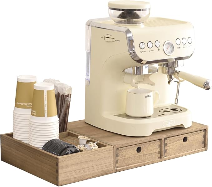 KIRIGEN Wooden Coffee Station Organizer 2-Piece Set
