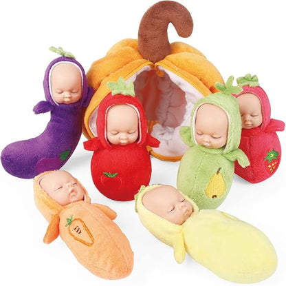 Enjoyin 4 inch Mini Baby Doll Playset Includes 6 Soft Baby Dolls and a Storage Bag Realistic Looking Small Baby Dolls Set for Toddlers