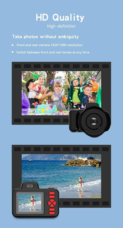 Kids Camera,Kids Digital Camera with Rotating Zoom Lens, Video Camcorder with Flash, 32GB SD,Digital Camera for Kids 3-8 Year Old (Pink, D31)