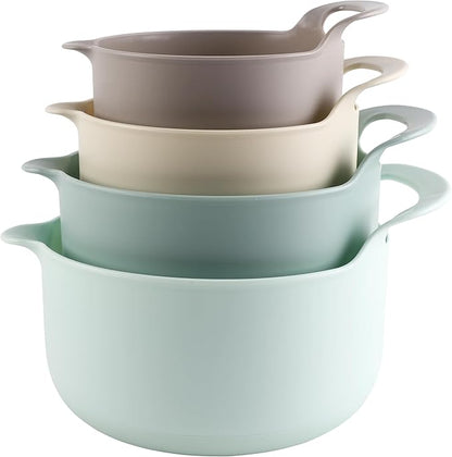 COOK WITH COLOR Nesting Plastic Mixing Bowl Set with Pour Spouts and Handles
