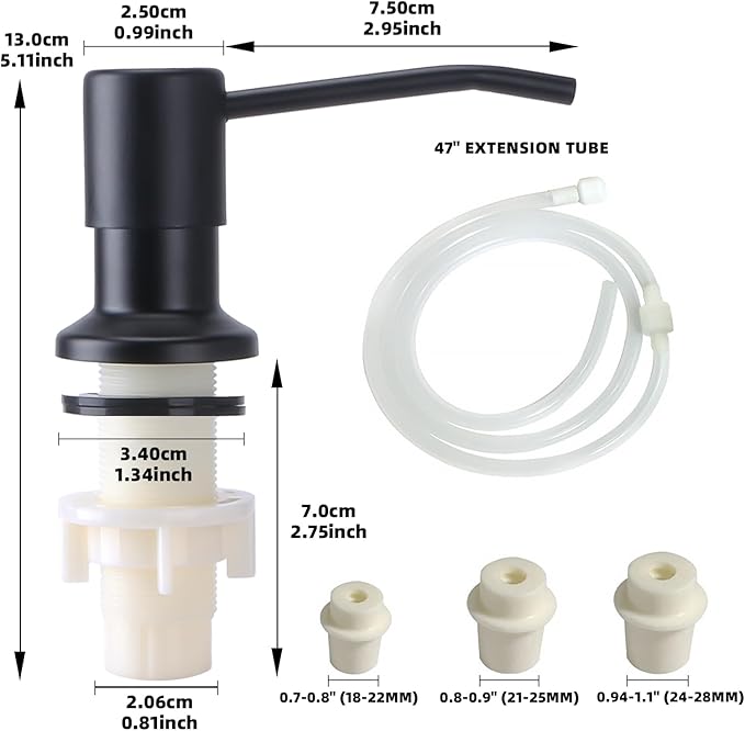 Soap Dispenser for Kitchen Sink, Built in Sink Soap Dispenser, Countertop Soap