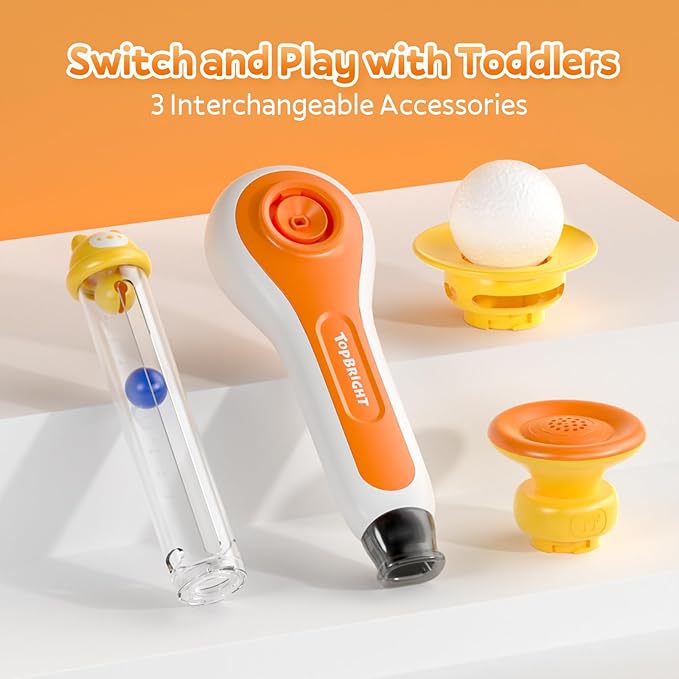 TOP BRIGHT 3 in 1 Sensory Toys for Toddler with Whistle, Ball Blowing, Floating Blow Pipe Balls – Autism Sensory Products, Fine Motor Skills, Toddler Toys for 3 4 5 Year Old Boys Girls Gifts