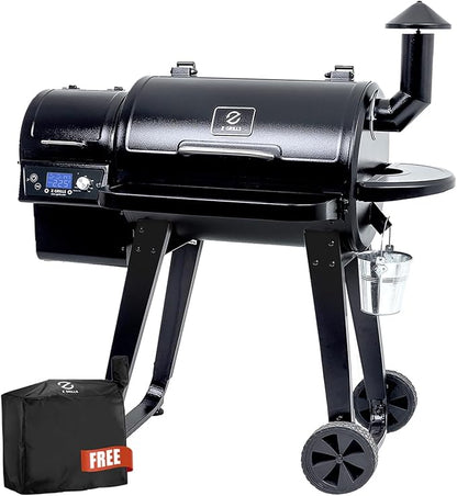 Z GRILLS ZPG-450A Wood Pellet Grill & Smoker with PID V2.1 Controller, 459 Sq in Cook Area, Meat Probe, Foldbale Shelf, 8 in 1 BBQ Grill Outdoor Auto Temperature Control, Black